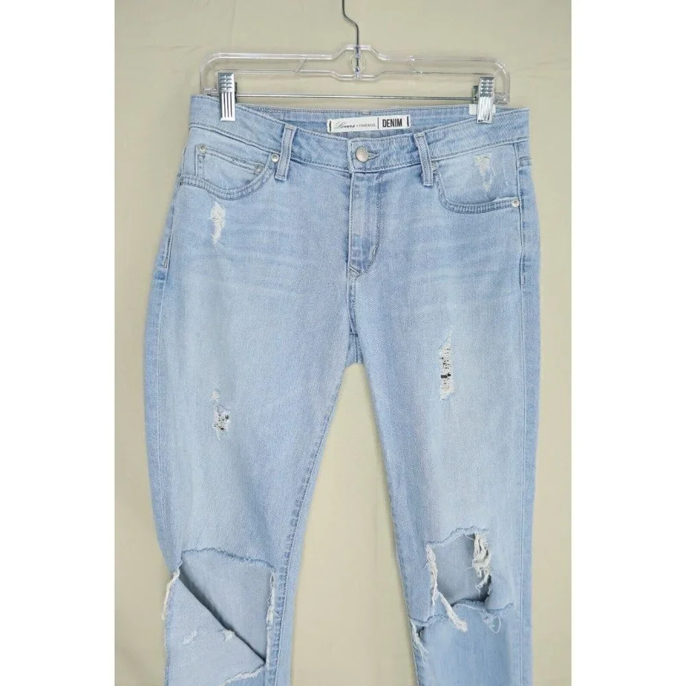 Lovers + Friends Logan Jeans Light Wash Distressed Destroyed Tapered Women's 29